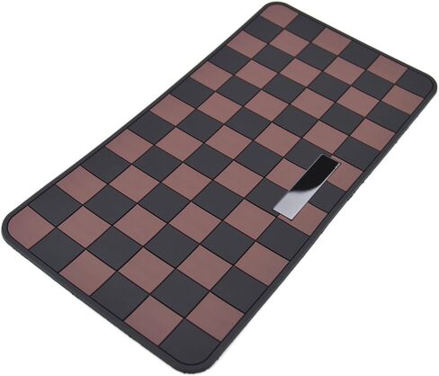 Checkered Anti-Slip Tray Rubber Pad Mat for Key Fob Sunglasses Cell Phone can be Placed on Dashboard or Armrest Lid etc. (Brown Checkered, with Raised Edge) in Saudi Arabia