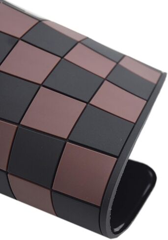 Checkered Anti-Slip Tray Rubber Pad Mat for Key Fob Sunglasses Cell Phone can be Placed on Dashboard or Armrest Lid etc. (Brown Checkered, with Raised Edge) in Saudi Arabia