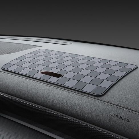 صينية مربعة مضادة للانزلاق من المطاط لنظارات Key Fob الشمسية للهاتف الخلوي يمكن وضعها على لوحة القيادة أو غطاء مسند الذراع وما إلى ذلك. (مربعات بنية، مع حافة مرتفعة) in Saudi Arabia