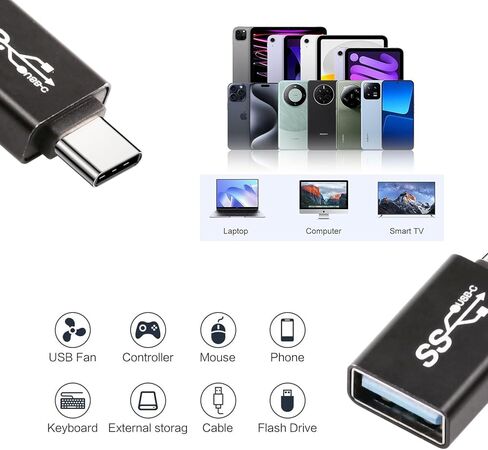 محول USB أنثى إلى USBc أنثى، محول USB إلى USB C، موصل USB3.1 أنثى إلى USB C أنثى متوافق مع MacBook Pro/Air، IPad Pro Google Pixel، Huawei إلخ in Saudi Arabia
