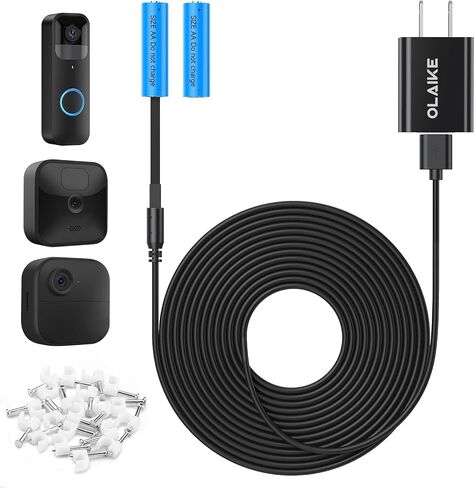 OLAIKE 25ft/7.5m Power Adapter for Blink Video Doorbell/Outdoor 4th/3rd Gen Camera (Replace Battery), Weatherproof Charging Cable Continuous Power Supply, No Need to Replace Battery in Saudi Arabia