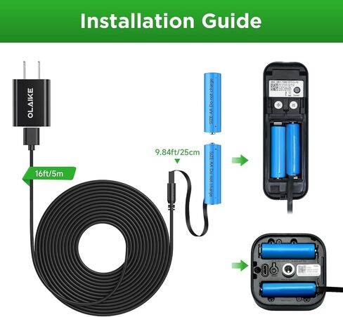 OLAIKE 25ft/7.5m Power Adapter for Blink Video Doorbell/Outdoor 4th/3rd Gen Camera (Replace Battery), Weatherproof Charging Cable Continuous Power Supply, No Need to Replace Battery in Saudi Arabia