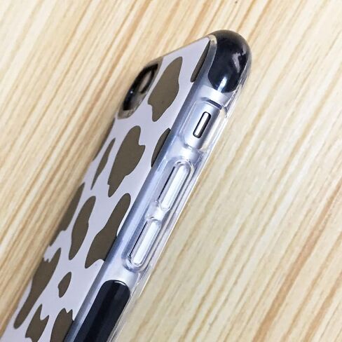 Abbery Designed for iPhone 6/6S/7/8/SE 2020/SE 2022 Case Cow, Cute Clear with Cow Print Pattern Design Soft Silicone TPU Sturdy Shockproof Protective Woman Girls Aesthetic Phone Case Cover in Saudi Arabia