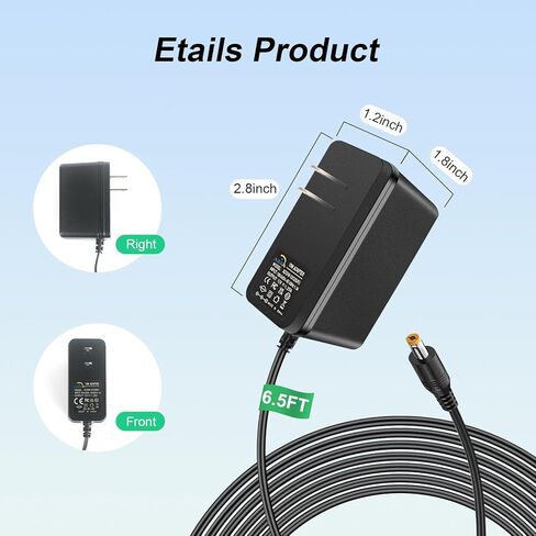 استبدال سلك الطاقة لـ Alexa Echo Dot (الجيل الثالث/الرابع)، Echo Show 5، Echo Spot، Fire TV Cube، Echo Dot Kids Edition 15W كابل شحن الشاحن 6.5 قدم in Kuwait
