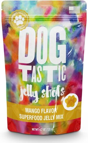 SodaPup Dogtastic Jelly Shots – Mango Flavored, Fruity Gelatin Mix Superfood Dog Treat Made in USA, Packed with Collagen and Health Benefits for Digestion, Gut, Joints, Skin, Fur, & Coat – 4.7oz in Saudi Arabia