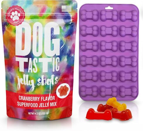 SodaPup Dogtastic Jelly Shots – Mango Flavored, Fruity Gelatin Mix Superfood Dog Treat Made in USA, Packed with Collagen and Health Benefits for Digestion, Gut, Joints, Skin, Fur, & Coat – 4.7oz in Saudi Arabia