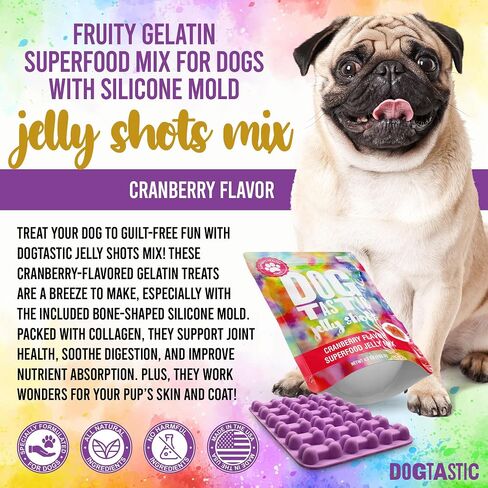 SodaPup Dogtastic Jelly Shots – Mango Flavored, Fruity Gelatin Mix Superfood Dog Treat Made in USA, Packed with Collagen and Health Benefits for Digestion, Gut, Joints, Skin, Fur, & Coat – 4.7oz in Saudi Arabia