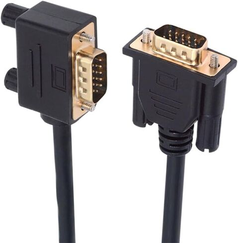 NFHK 90 Degree Left Angled VGA RGB Male to Straight Male Extension Cable 3COAX+6C for Monitor Projector Computer in Saudi Arabia
