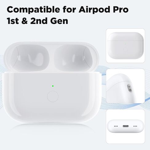 Compatible for Air Pods 3rd Generation Charging Case, Air Pods 3rd Gen Charger Cases Replacement with Bluetooth Pairing Sync Button, 600 Mah Built-in Battery, White, No Earbuds. in Saudi Arabia