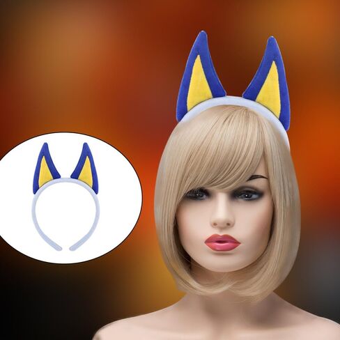 JANEMO Dog Ears Headband，Halloween Headbands for Kid,Dog Ears for Dog Costumes,Halloween Accessories for Children Adult,Gifts (YELLOW) in Saudi Arabia