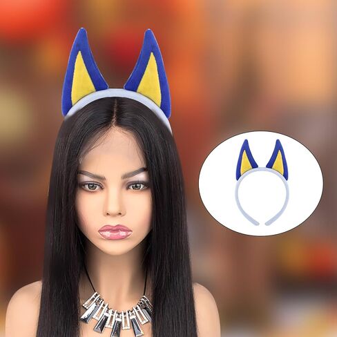 JANEMO Dog Ears Headband，Halloween Headbands for Kid,Dog Ears for Dog Costumes,Halloween Accessories for Children Adult,Gifts (YELLOW) in Saudi Arabia