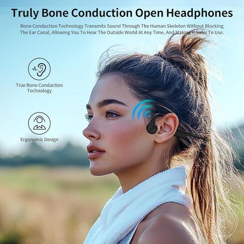 Bone Conduction Headphones,Open Ear Headphones with Mic,Bluetooth 5.4 IPX5 Sweat Resistant Sports Wireless Earphones for Sports and Fitness,Workouts,Running,Cycling,Gym,Hiking... in Kuwait