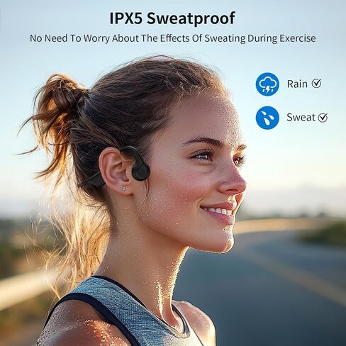 Bone Conduction Headphones,Open Ear Headphones with Mic,Bluetooth 5.4 IPX5 Sweat Resistant Sports Wireless Earphones for Sports and Fitness,Workouts,Running,Cycling,Gym,Hiking... in Kuwait
