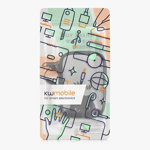 kwmobile Neoprene Case Compatible with in-Ear Headphones - Case with Zip - Meow Cat in Kuwait