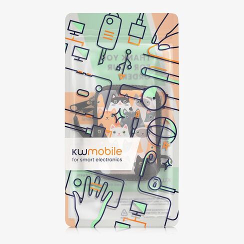 kwmobile Neoprene Case Compatible with in-Ear Headphones - Case with Zip - Meow Cat in Kuwait