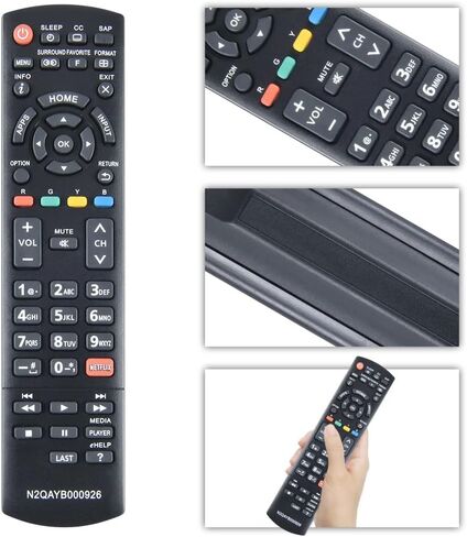 N2QAYB000926 استبدال جهاز التحكم عن بعد المتوافق مع Panasonic LCD LED Smart HDTV TC-39AS530 TC39AS530U TC-40AS520 TC40AS520U TC-50AS530U TC-50AS530UE TC-55AS530 TC-60AS630 TC-60AS640U in Saudi Arabia