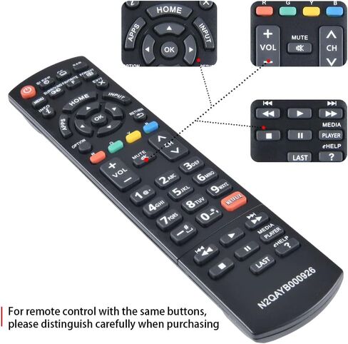 N2QAYB000926 استبدال جهاز التحكم عن بعد المتوافق مع Panasonic LCD LED Smart HDTV TC-39AS530 TC39AS530U TC-40AS520 TC40AS520U TC-50AS530U TC-50AS530UE TC-55AS530 TC-60AS630 TC-60AS640U in Saudi Arabia