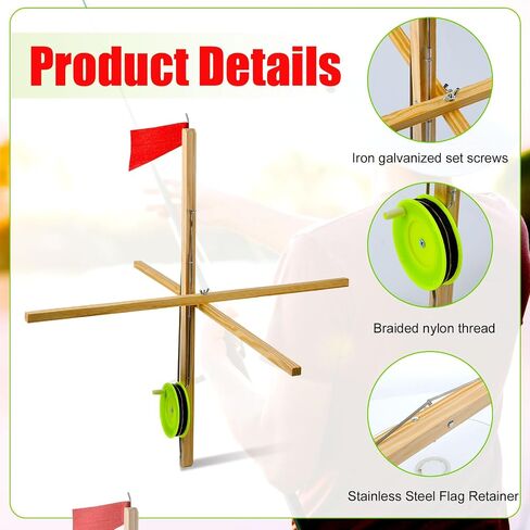 طرف الصيد من Liliful مع معدات صيد الثلج الخشبية، مقاس 20 × 20 × 19 بوصة in Saudi Arabia