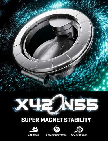 for MagSafe Car Mount, [42 Strong Magnet & 360° Rotation] Ultra Magnetic Car Phone Holder, Magnetic Phone Holder for Car Mag Safe Car Mount Fit for iPhone 16/16 Pro Max 15 14 13 & MagSafe Case, Silver in Kuwait