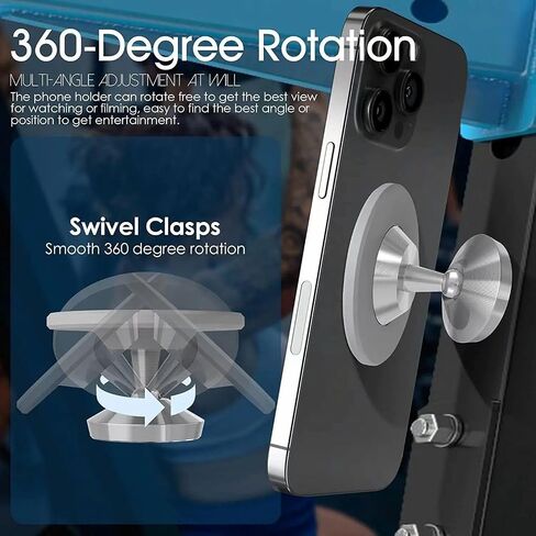 Magnetic Phone Mount Holder, Attaches magnetically to Metal Surface, Shoot Hands-Free Videos While Working Out. Compatible with Wireless Charge Capability, Strong Magnetic Stable & Secure. (Silver) in Saudi Arabia