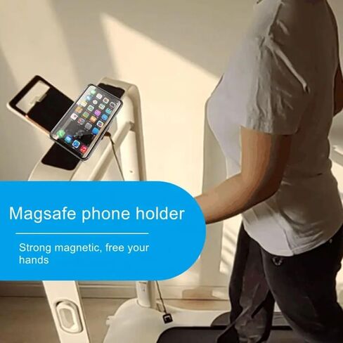 Magnetic Phone Mount Holder, Attaches magnetically to Metal Surface, Shoot Hands-Free Videos While Working Out. Compatible with Wireless Charge Capability, Strong Magnetic Stable & Secure. (Silver) in Saudi Arabia