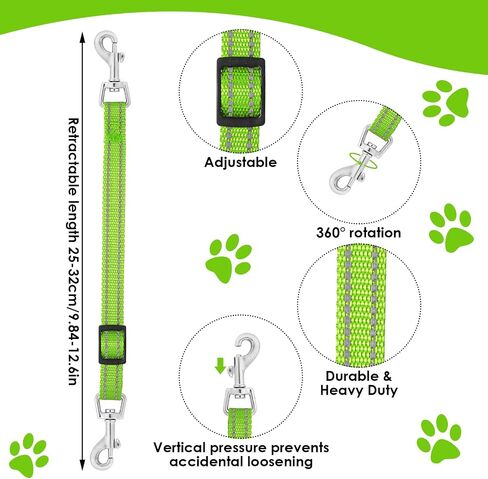 2PCS Reflective Dog Safety Collar Clips, Adjustable Nylon Pet Collar Double Ended 360 Degree Rotatable Backup Clasp Clips Dog Collar Harness Connector (Black, Grey) in Kuwait