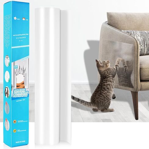 16 * 197inch Cat Anti-Scratch Protector, Cat Scratch Furniture Protector,Furniture Protectors from Cats Scratching，0.15 mm Thickness, Adheres to Surfaces of Sofas, Chairs, Couch, Etc. in Saudi Arabia