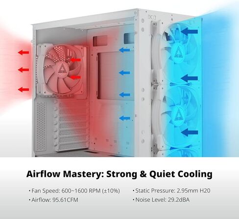 مروحة تحمل هيدروليكية MONTECH GF120 ARGB PWM 800-1600 دورة في الدقيقة، ضوضاء منخفضة 25.5 ديسيبل، تدفق هواء عالي 66.3CFM، 4 دبابيس، حزمة 3 في 1 مع محور مروحة 6X6 - 120 مم أسود in Saudi Arabia