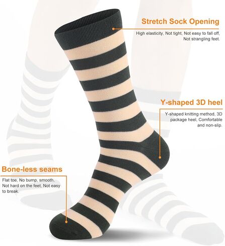 6 Pairs Colorful Striped Athletic Sports Running Retro Cotton Crew Tube Socks For Men(M in Saudi Arabia