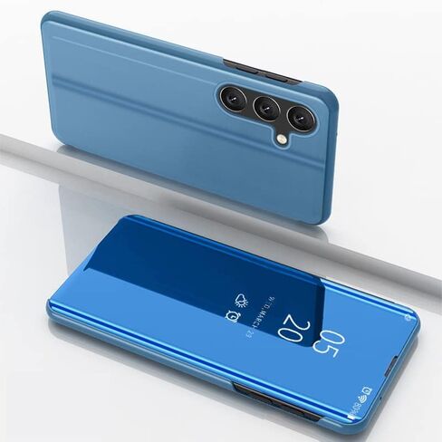 Case for Samsung Galaxy S24 FE Case Clear View Mirror Makeup Luxury Design Bookstyle Leather Flip Case with Kickstand Shockproof Case Cover for Samsung Galaxy S24 FE QH Purple in Saudi Arabia