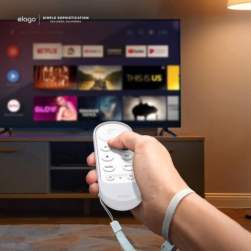 elago Case Compatible with Google TV Remote Cover Compatible with Chromecast 4K Ver. / HD Ver. [Nightglow Blue] - Full Protection, Premium Silicone, Strap Included, Flat Surface, Slim Design in Kuwait