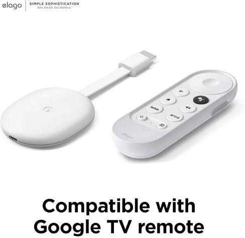 elago Case Compatible with Google TV Remote Cover Compatible with Chromecast 4K Ver. / HD Ver. [Nightglow Blue] - Full Protection, Premium Silicone, Strap Included, Flat Surface, Slim Design in Kuwait