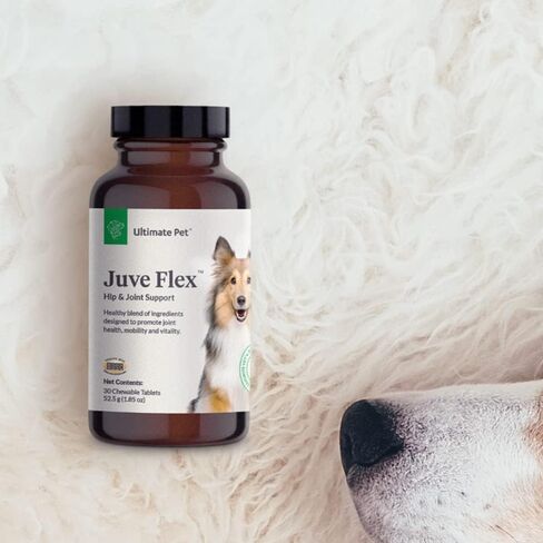 ULTIMATE PET NUTRITION Juve Flex، مكمل دعم مهدئ للورك والمفاصل للكلاب والغضاريف والكولاجين ودعم الصلابة، 30 قرصًا قابلاً للمضغ in Saudi Arabia
