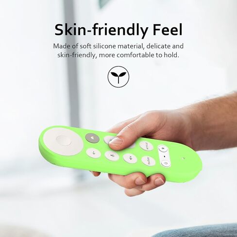 غطاء LEFXMOPHY2-Pack Glow Cover لجهاز Google TV Streamer 4K 2024 حافظة من السيليكون عن بعد مع حبل (أخضر وأزرق مضيء) in Kuwait