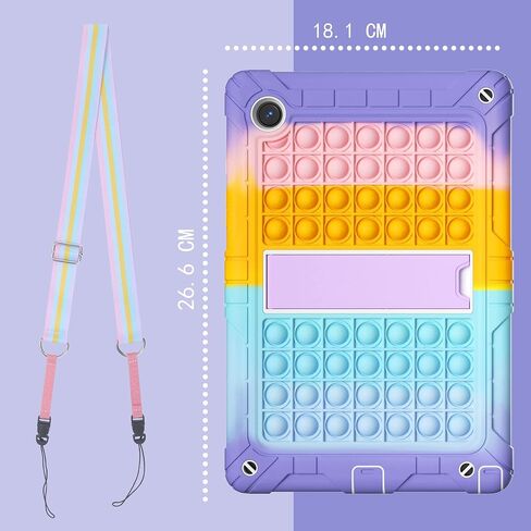 XZC Samsung Galaxy Tab A8 Case 10.5'' 2022 (SM-X200/X205/X207) Heavy Duty Shockproof Push Pop Cover with Pencil Holder/Carrying Shoulder Strap (Samsung Galaxy Tab A8 10.5 Inch 2022) in Saudi Arabia