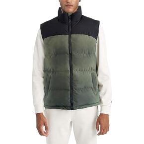 Mens Puffer Vest Winter Warm Puffy Vest Jacket for Men Stand Collar Sleeveless Coat with Pockets Casual Outwear