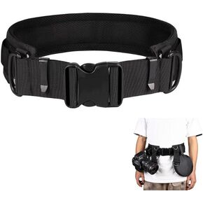 Multi-function Outdoor Photography Waist Strap Belt with 8 D-rings 8 Trouser Loops for Hanging Tripod/Flashlight/Water Bottle/Camera Lens/Filter Bag