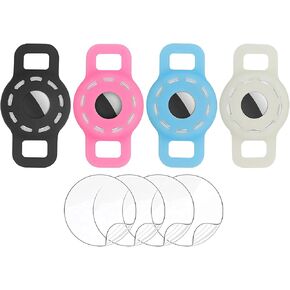 Air Tag Dog Collar Holder for Apple Airtag,Air_tag Case for Small Pet Animals,Cat Tracker GPS Tags,Anti-Lost Pet Collar Id Tags,Protective Silicone Cover for GPS Tracking Finder Children Elderly Bags