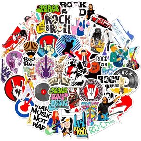 CHNLML Cool Sticker Punk Rock Band Stickers 50PCS Stickers Pack Rock and Roll Music Stickers Vinyl Waterproof Decals for Electric Guitar Bass Drum Laptop Luggage Car Bike Bicycle Stickers