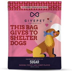 Sugar Dog Treats, 6 Oz - Dog Training Treats, Grain-Free with No Artificial Flavors - Banana, Yogurt & Honey Dog Snacks - Dog Treat Bag