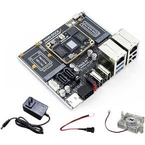 Sipeed M4N-Dock 64bit LPDDR4X 8GB Linux Single Board Computer, AI Edge Computing NVR Developer Kit, onboard AX650N CPU 10.8TOPS NPU Gigabit Ethernet, Support 32-Channel 1080P Video Decoding