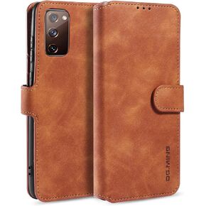 UEEBAI PU Leather Case for Samsung Galaxy S20 Ultra, Vintage Retro Premium Wallet Flip Cover TPU Inner Shell [Card Slots] [Magnetic Closure] Stand Function Folio Shockproof Full Protection - Grey
