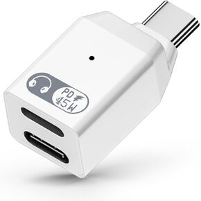 AreMe USB C Splitter for iPhone Wired Headphones Earbuds, 2-in-1 USB Type C Adapter with PD 45W Fast Charging for iPhone 16/15 Series, iPad Air/Pro and More Type C Device