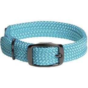 Mendota Pet Double Braid Collar - Black Metallic - Dog Collar - Made in The USA - Black, 1 in x 18 in Standard