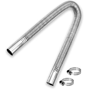 KXKZREN Stainless Steel Exhaust Pipe 24.5mm Inner Diameter Exhaust Extension Tube for Air Diesel Parking Heater, Fit to 24mm Thru Hull Exhaust Tube, Length 39.3"