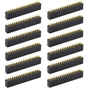 12pcs Female Pin Header 2x19 Pins Double Row 2.54mm 0.1" Pitch for ESP32 Module ESP-WROOM-32 ESP32-DevKitC Breakout Borad