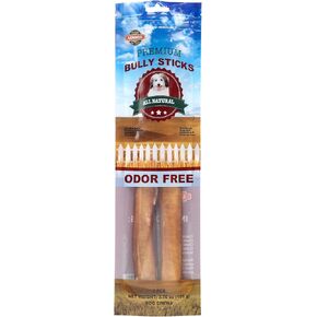 Lennox 12" Bully Sticks for Small & Medium Dogs | Long Lasting, Odorless, Premium All Natural Dog Treat | 100% Free Range, Grass Fed Beef | Rawhide Alternative | Promotes Dental Health - 2 Pack