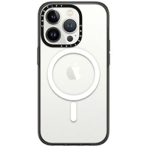 CASETiFY Compact iPhone 14 Pro Max Case [2X Military Grade Drop Tested / 4ft Drop Protection/Compatible with Magsafe] - Clear Black