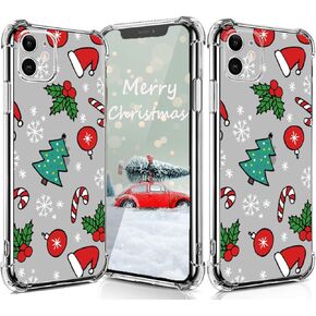 Clear Christmas Case for iPhone 13, Cute Merry Christmas Xmas Holiday Snowflake Design Soft Silicone Bumper Slim Shockproof Women Girls Protective Phone Case for iPhone 13 6.1" (Snowflakes)
