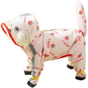 Small Dog Raincoat, Tail Protect Feet Cover Waterproof Dog Rain Jacket Dog Rain Coat for Puppy Small Dogs(Pineapple,XL) in Kuwait